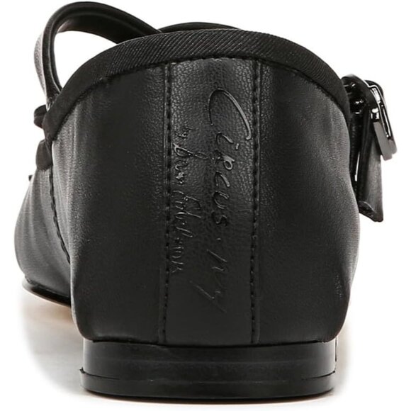 Circus NY by Sam Edelman Women's Black Leather Cross Strap Zuri Ballet Flat - Picture 3 of 6